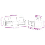 2 Piece Sofa Set with Pillows Dark Grey Velvet