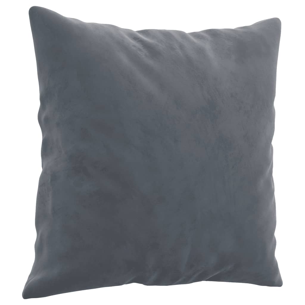 3 Piece Sofa Set with Pillows Dark Grey Velvet