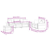 3 Piece Sofa Set with Pillows Dark Grey Velvet - Extra Image