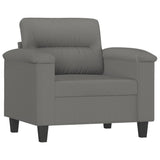 3 Piece Sofa Set with Cushions Dark Grey Microfibre Fabric - Side View