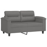 4 Piece Sofa Set with Cushions Dark Grey Microfibre Fabric - Top-Down View