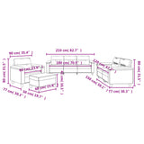 4 Piece Sofa Set with Cushions Dark Grey Microfibre Fabric - Extra Image