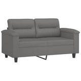 3 Piece Sofa Set with Pillows Dark Grey Microfibre Fabric - Top-Down View
