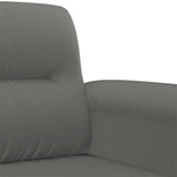 3 Piece Sofa Set with Pillows Dark Grey Microfibre Fabric - Close-Up Angle