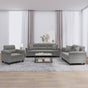 3 Piece Sofa Set with Pillows Dark Grey Microfibre Fabric