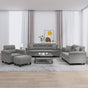 4 Piece Sofa Set with Pillows Dark Grey Microfibre Fabric