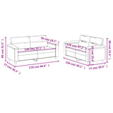 2 Piece Sofa Set with Cushions Dark Grey Microfibre Fabric - Close-Up Angle