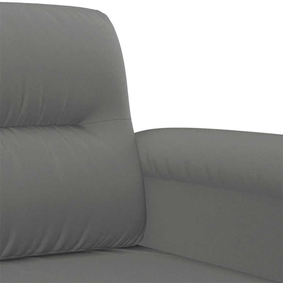 2 Piece Sofa Set with Pillows Dark Grey Microfibre Fabric