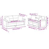 2 Piece Sofa Set with Pillows Dark Grey Microfibre Fabric