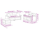 3 Piece Sofa Set with Pillows Dark Grey Microfibre Fabric