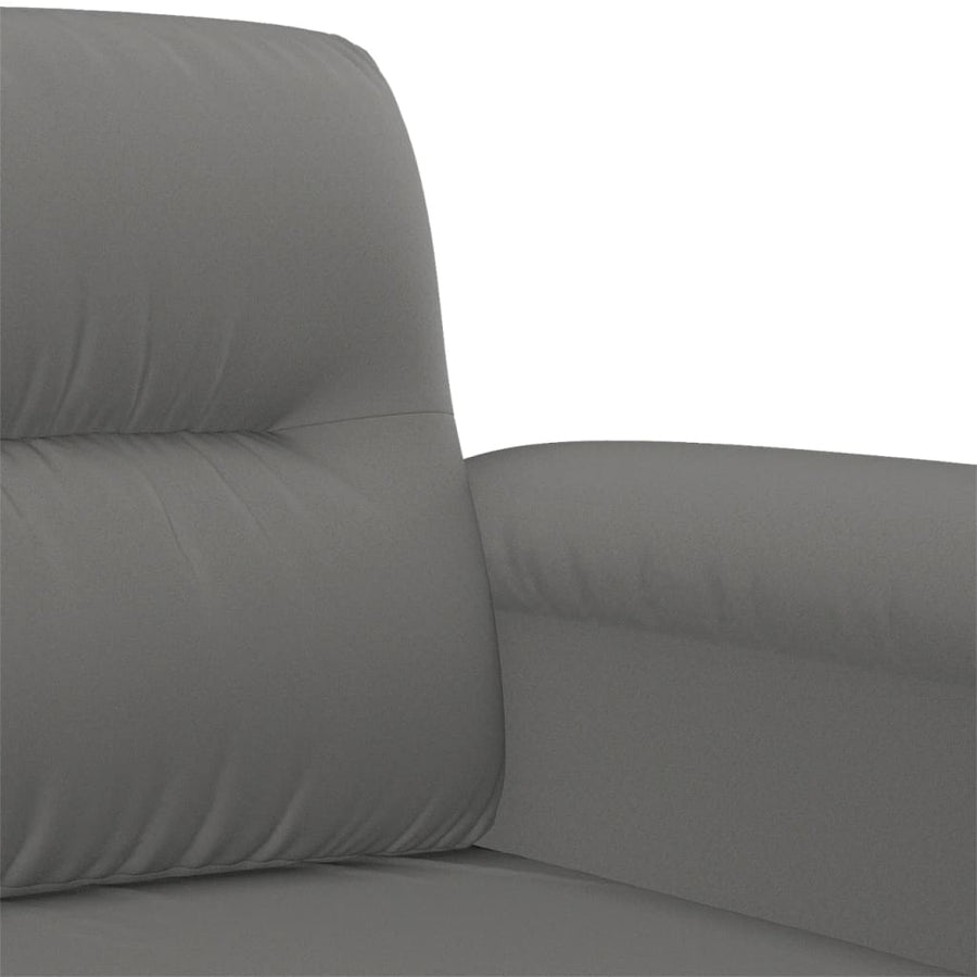 2 Piece Sofa Set with Pillows Dark Grey Microfibre Fabric