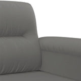 3 Piece Sofa Set with Pillows Dark Grey Microfibre Fabric - Close-Up Angle
