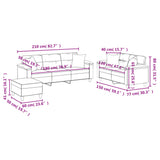 3 Piece Sofa Set with Pillows Dark Grey Microfibre Fabric