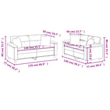 2 Piece Sofa Set with Pillows Black Faux Leather