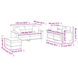 3 Piece Sofa Set with Pillows Black Faux Leather - Extra Image