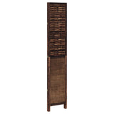Room Divider 3 Panels Dark Brown Solid Wood Paulownia - 45-Degree Angle