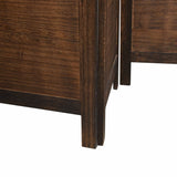 Room Divider 3 Panels Dark Brown Solid Wood Paulownia - Close-Up Angle