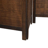 Room Divider 4 Panels Dark Brown Solid Wood Paulownia - Close-Up Angle