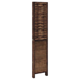 Room Divider 4 Panels Dark Brown Solid Wood Paulownia - 45-Degree Angle