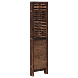 Room Divider 6 Panels Dark Brown Solid Wood Paulownia - 45-Degree Angle