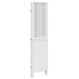 Room Divider 3 Panels White Solid Wood Paulownia