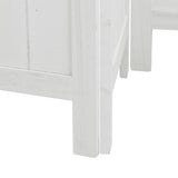Room Divider 3 Panels White Solid Wood Paulownia - Close-Up Angle