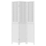 Room Divider 3 Panels White Solid Wood Paulownia - Top-Down View