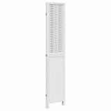 Room Divider 3 Panels White Solid Wood Paulownia