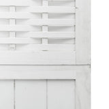 Room Divider 3 Panels White Solid Wood Paulownia - Rear View