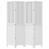 Room Divider 4 Panels White Solid Wood Paulownia - Top-Down View