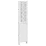 Room Divider 4 Panels White Solid Wood Paulownia