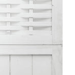 Room Divider 4 Panels White Solid Wood Paulownia