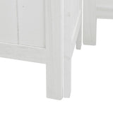 Room Divider 5 Panels White Solid Wood Paulownia - Close-Up Angle