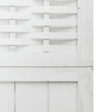 Room Divider 6 Panels White Solid Wood Paulownia - Rear View