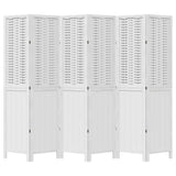Room Divider 6 Panels White Solid Wood Paulownia - Top-Down View