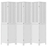 Room Divider 6 Panels White Solid Wood Paulownia - Top-Down View
