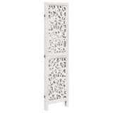 Room Divider 3 Panels White Solid Wood Paulownia - 45-Degree Angle