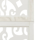 Room Divider 3 Panels White Solid Wood Paulownia