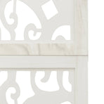Room Divider 3 Panels White Solid Wood Paulownia