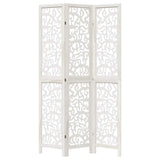Room Divider 3 Panels White Solid Wood Paulownia - Top-Down View