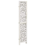 Room Divider 3 Panels White Solid Wood Paulownia - 45-Degree Angle