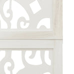 Room Divider 4 Panels White Solid Wood Paulownia