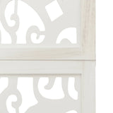Room Divider 4 Panels White Solid Wood Paulownia - Rear View
