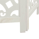 Room Divider 4 Panels White Solid Wood Paulownia - Close-Up Angle