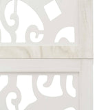 Room Divider 4 Panels White Solid Wood Paulownia - Rear View