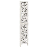 Room Divider 4 Panels White Solid Wood Paulownia - 45-Degree Angle