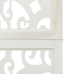 Room Divider 4 Panels White Solid Wood Paulownia