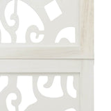 Room Divider 4 Panels White Solid Wood Paulownia - Rear View