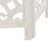 Room Divider 4 Panels White Solid Wood Paulownia - Close-Up Angle