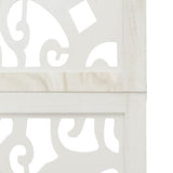 Room Divider 5 Panels White Solid Wood Paulownia - Rear View